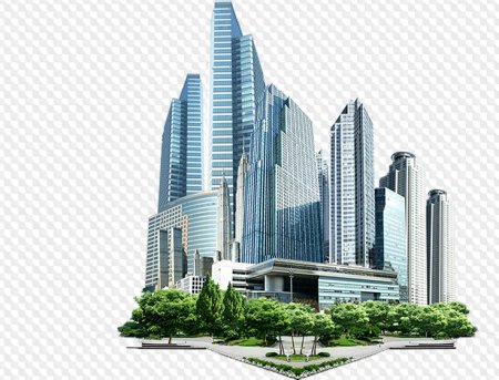 Небоскреб на белом фоне