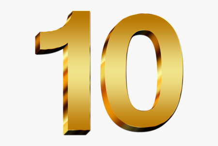 Число 10 на прозрачном фоне