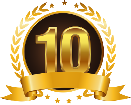 Надпись с юбилеем 10 лет