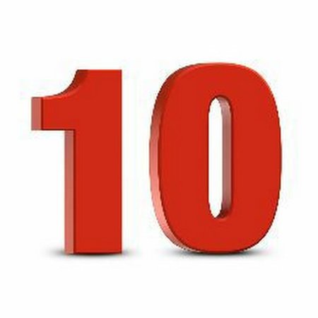 Цифра 10 красная