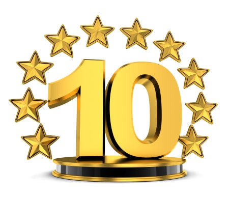 Цифра 10 Золотая