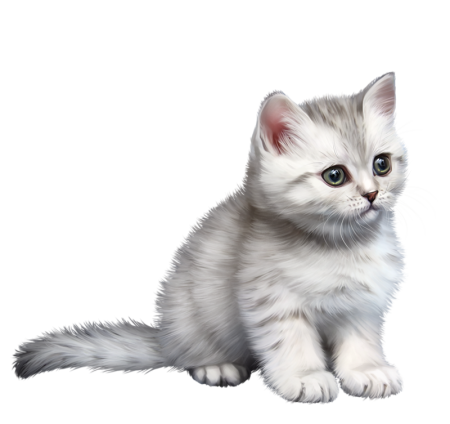 Котенок на прозрачном фоне