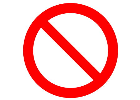 Знак запрета прозрачный