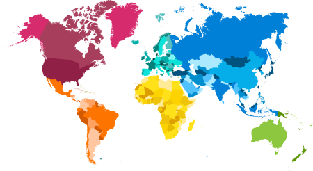 Карта мира цветная