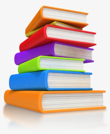 Стопка книг на прозрачном фоне