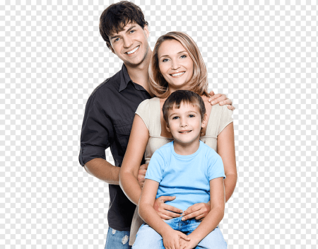 Дети и родители на прозрачном фоне