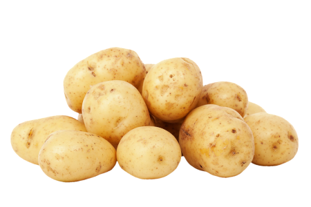 Картофель на белом фоне