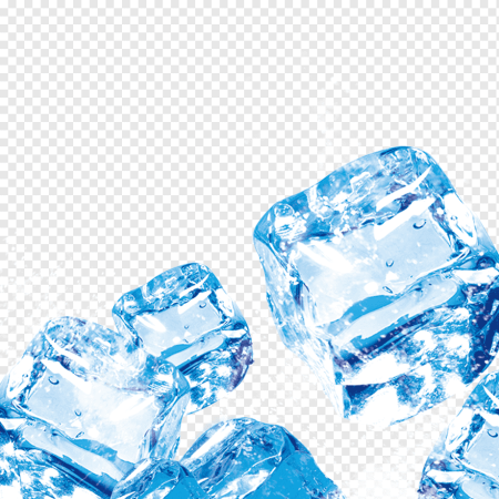 Брызги воды с кубиками льда