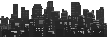 Силуэты домов ночного города