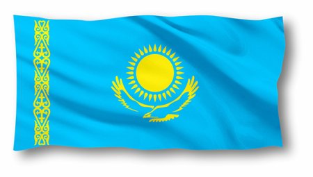 Флаг Казахстана развивающийся