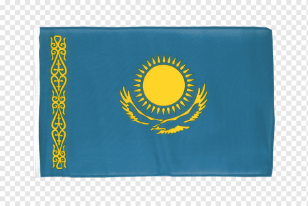 Флаг Казахстана развевается