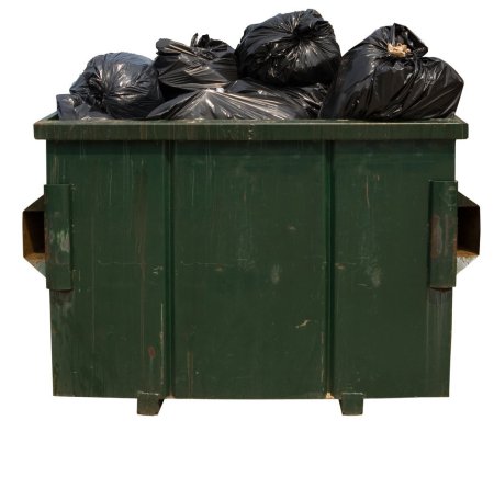 Мусорный бак на белом фоне