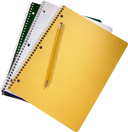 Тетрадь на прозрачном фоне