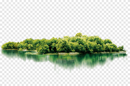 Зеленый остров для фотошопа прозрачный