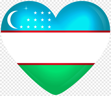 Флаг Узбекистана на флагштоке