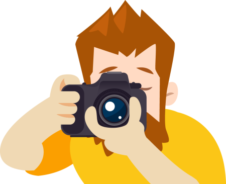 Силуэт человека с фотоаппаратом