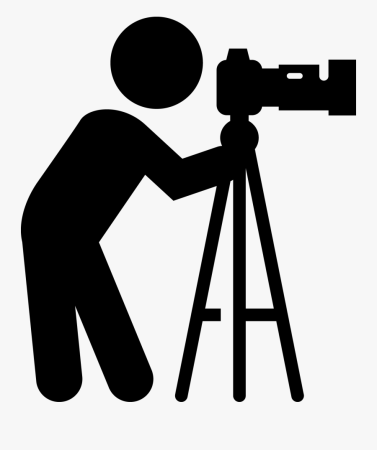 Фотограф с фотоаппаратом на белом фоне