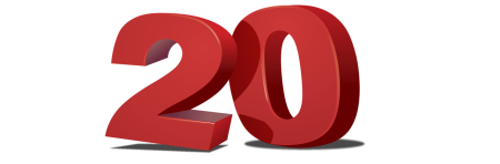 Цифра 20 на черном фоне