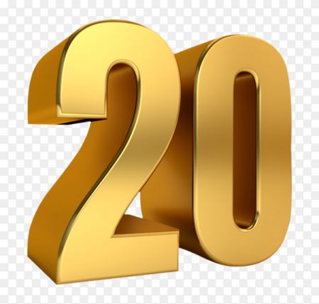 Цифра 20 Золотая