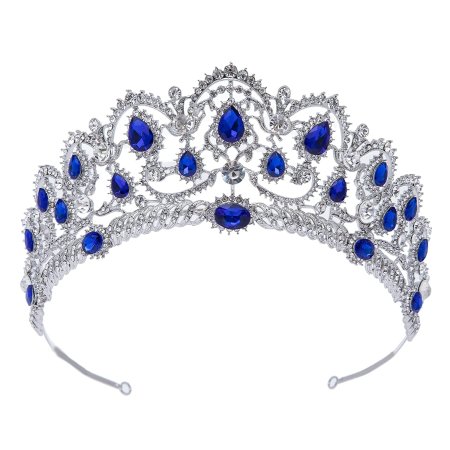 Серебряная тиара с сапфиром