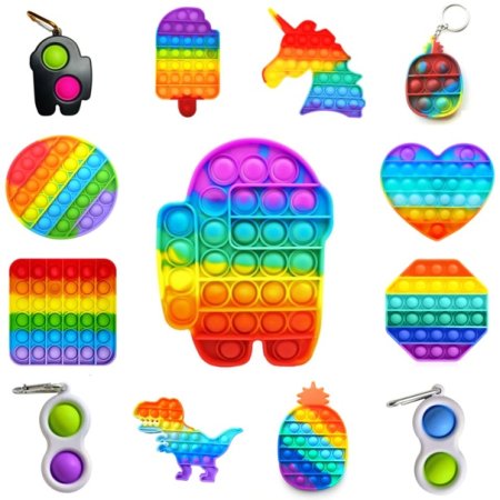 Сенсорная игрушка Pop it антистресс залипательные пузырьки Радуга 5422594