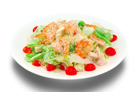 Салат Цезарь с креветками