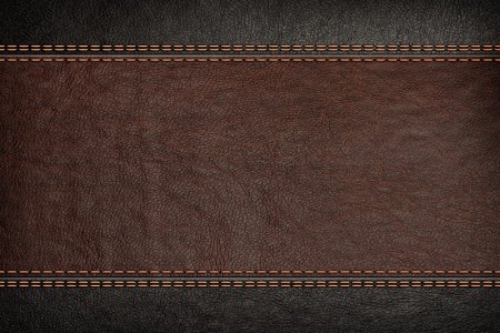 Коричневая кожа со строчкой