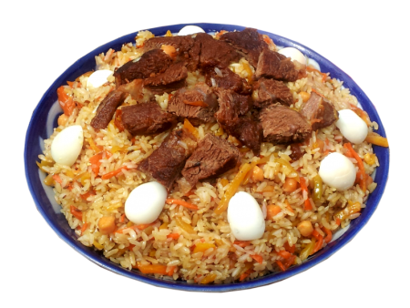 Плов узбекский на белом фоне