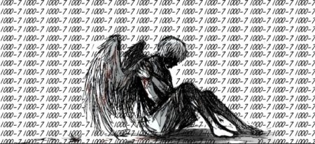 Цифра 7 синяя с красным