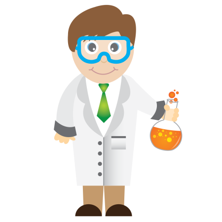 Ученый на белом фоне