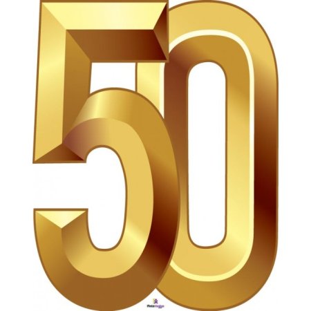 Красивая цифра 50 Золотая