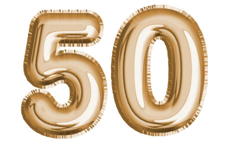 Цифра 50 золото
