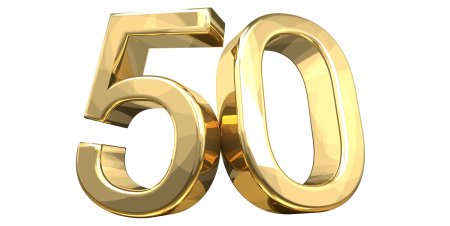 Цифра 50 золото
