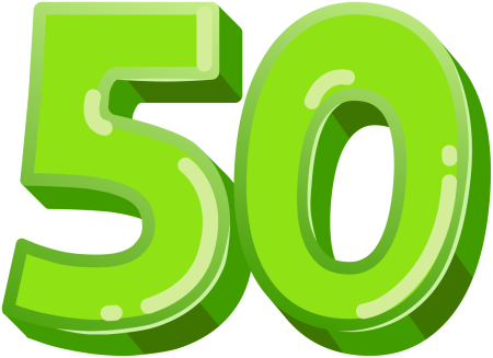 Цифра 50 Золотая