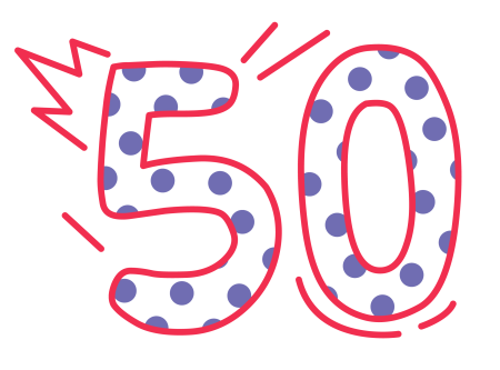 Цифра 50 золото