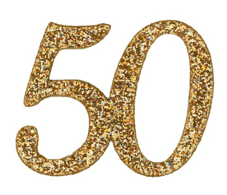 Красивая цифра 50 на прозрачном фоне