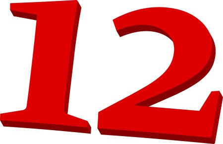 Цифра 12 красная