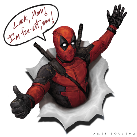 Deadpool на белом фоне