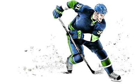 Хоккеист на белом фоне