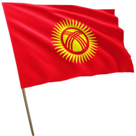 Киргиз с флагом Киргизии