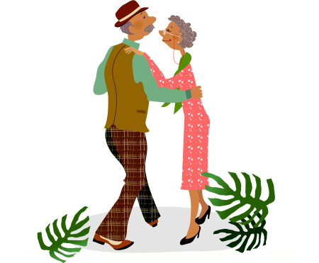 Пенсионеры иллюстрация