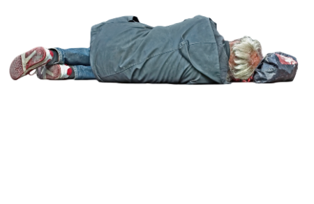 Бомж на прозрачном фоне