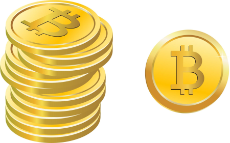 Биткоин на прозрачном фоне