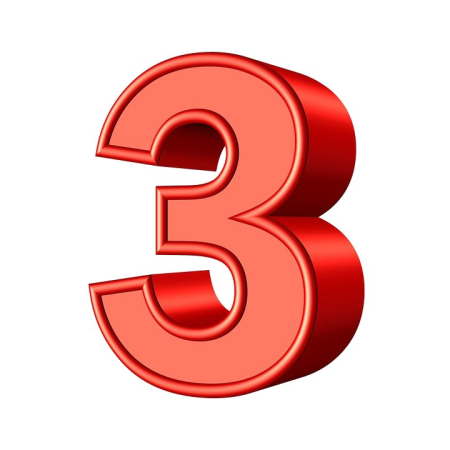 Цифра 3 красная
