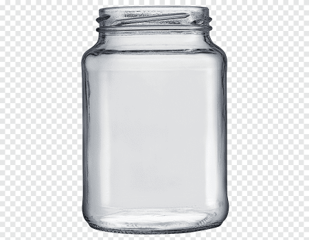 Пустая стеклянная банка без фона