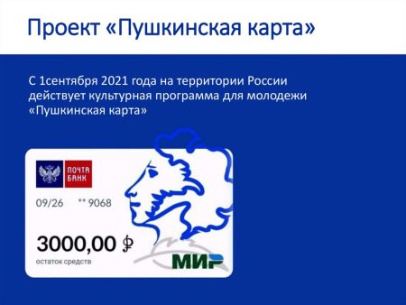 Пушкинская карта фото