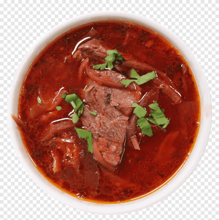 Борщ с пампушками и салом