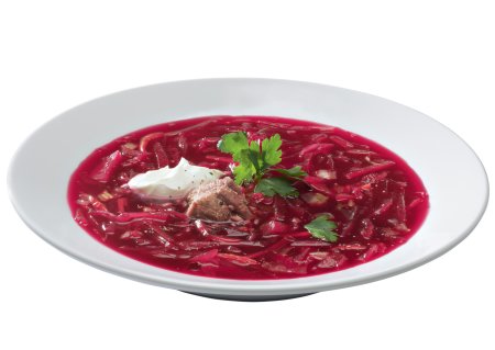Борщ на белом фоне