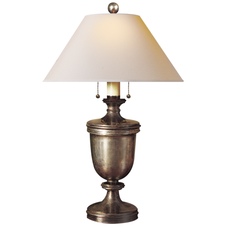 Circa Lighting Art. Cha 8173ab-NP; Chunky Urn Medium Table Lamp; Antique burnished Brass; абажур natural paper