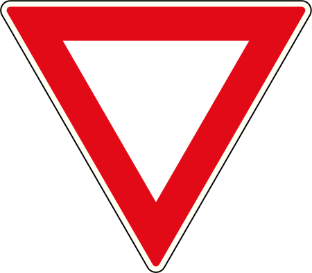 Дорожный знак красный треугольник